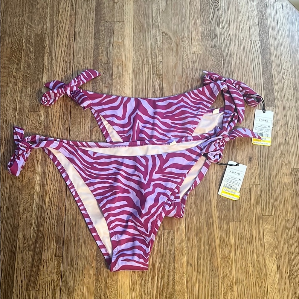 Lilac and Magenta Zebra Print Bikini Bottom